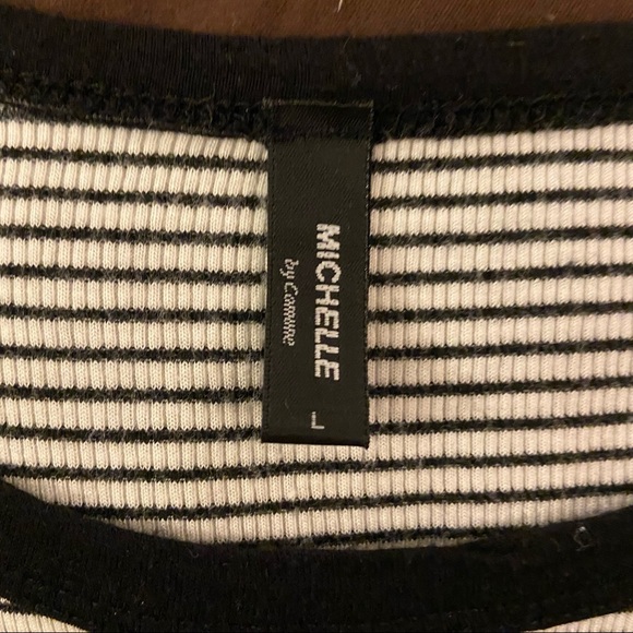 Michelle by Commune striped, cropped top with long sleeves - Picture 3 of 3